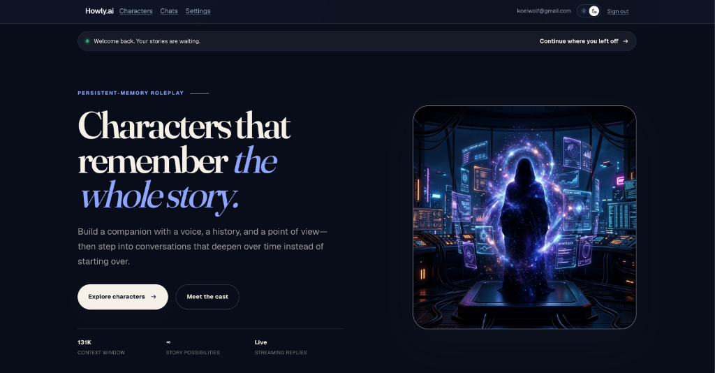 Howly.ai Real Application Landing Page